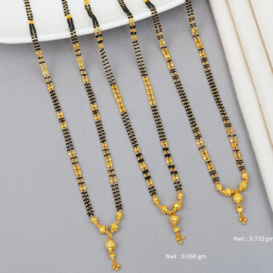 Short Mangalsutra with long pendants
