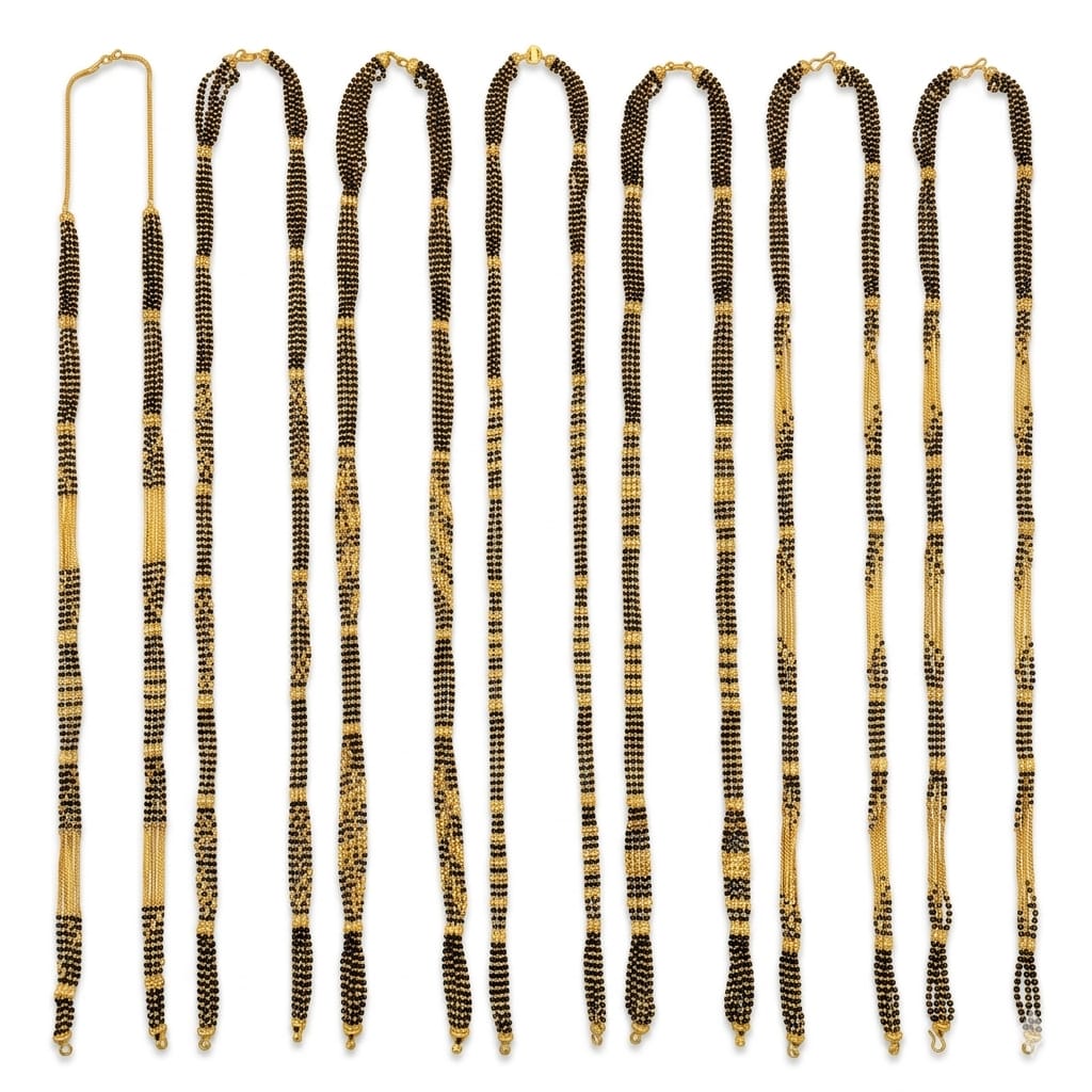 30gms Antique Mangal Sutra 5 line pipe bharni #04