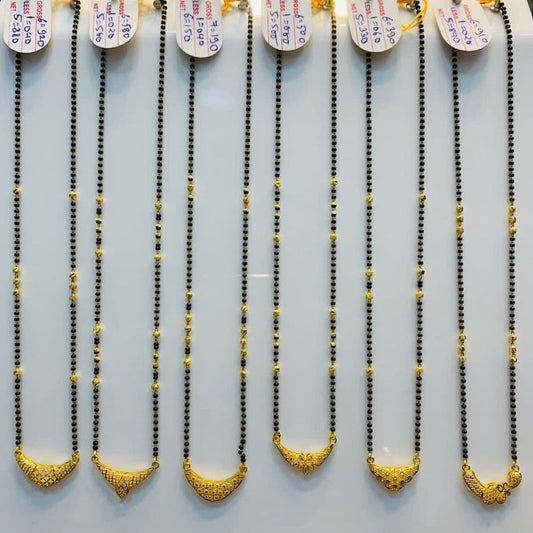 Short Mangalsutra moonshape pendant
