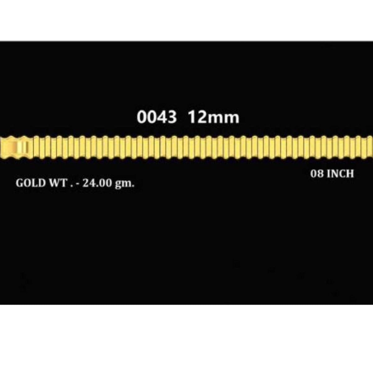Four product panels on a black background showing different lengths and widths of a gold honeycomb-patterned cable or strap, with white text labels including measurements and weight information.