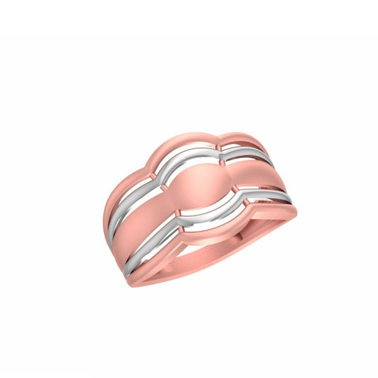 A rose gold and silver two-tone ring with a wavy, cloud-like segmented design, shown on a plain white background.