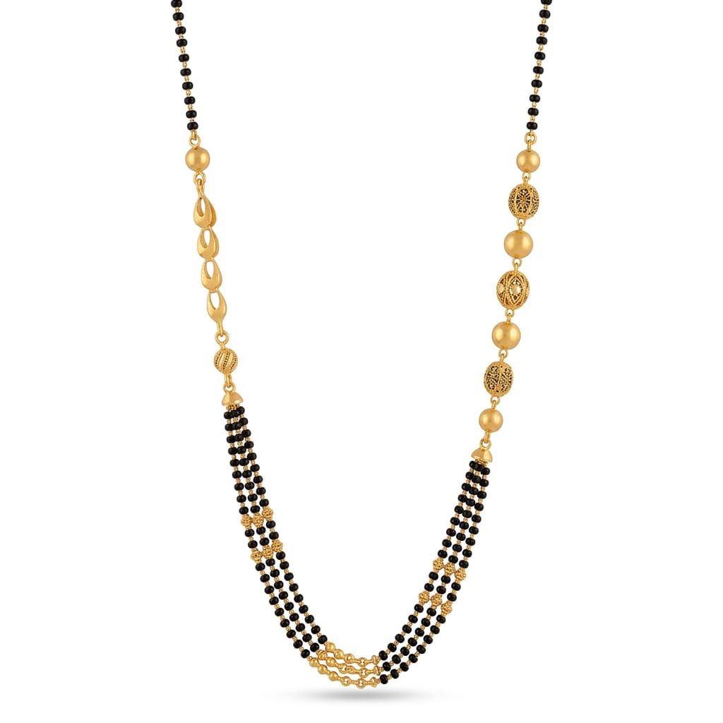 10gms Short Mangalsutra with ball pendant