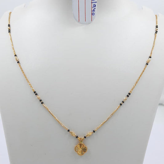 Short Mangalsutra with flower pendant