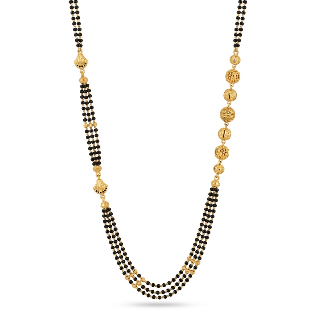 10gms Short Mangalsutra with ball pendant
