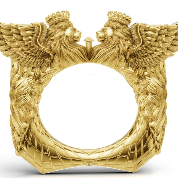 Lion with crown design Electroforming kada