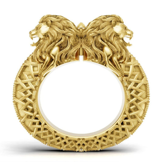 Lion heads design Electroforming kada