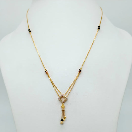 Diamond design pendant Short Mangalsutra