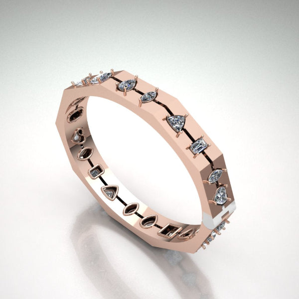 Rose gold kada with diamonds
