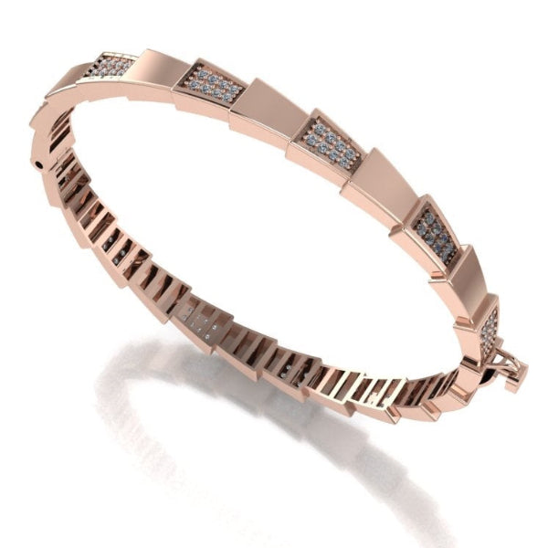 Rose gold kada with diamonds