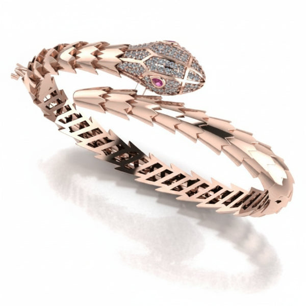 Snake design Rose gold kada