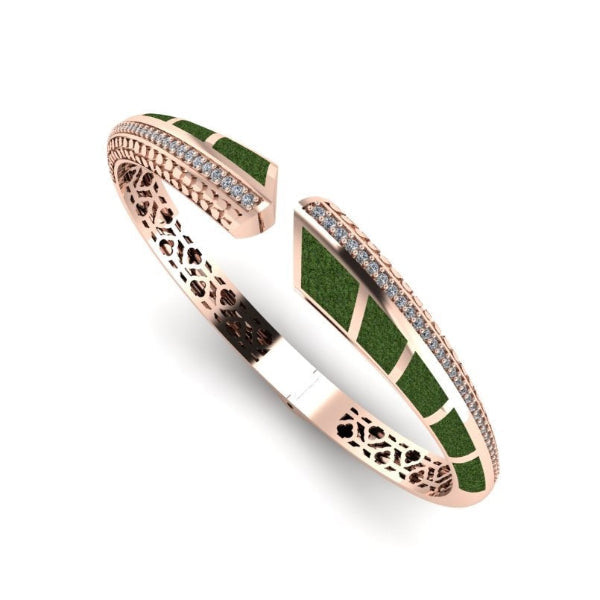 Rose gold kada with diamonds