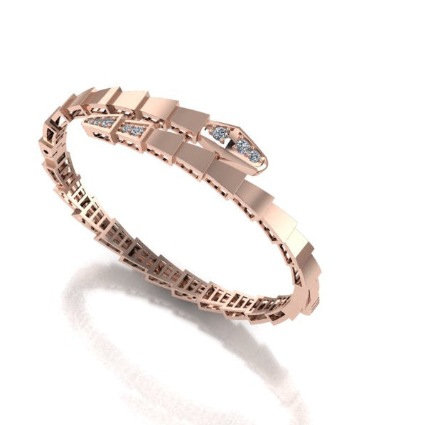 Snake design Rose gold kada