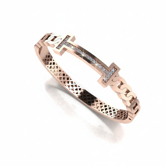 Rose gold kada with diamond
