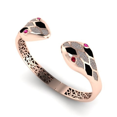Snake design Rose gold kada