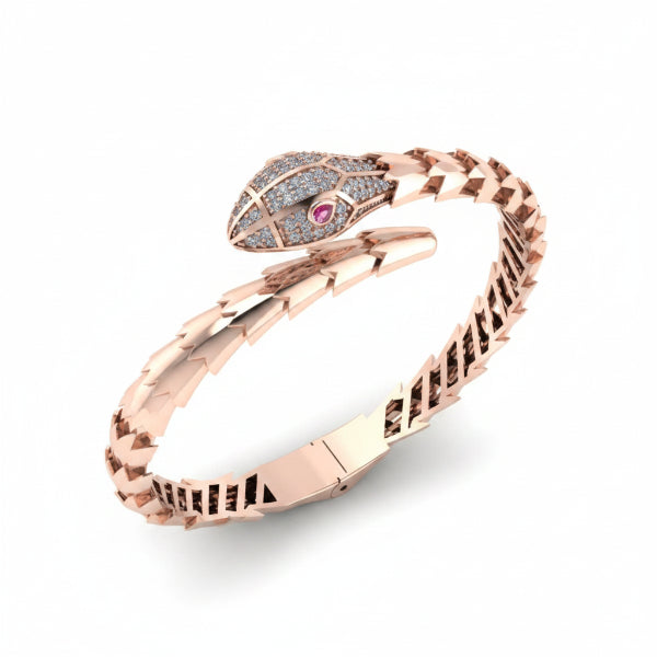 Snake design Rose gold kada