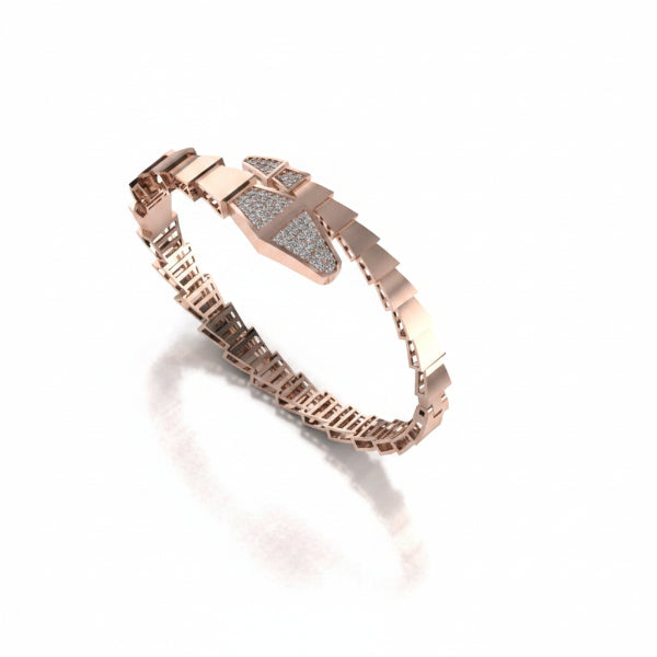Snake design Rose gold kada
